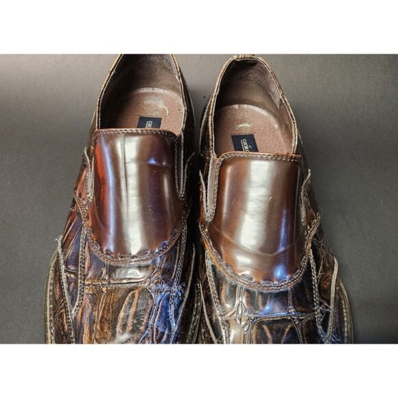 Giorgio Brutini Mens Size 13 M Brown  Leather Square Point Slip on Shoes 178882 - Picture 3 of 14